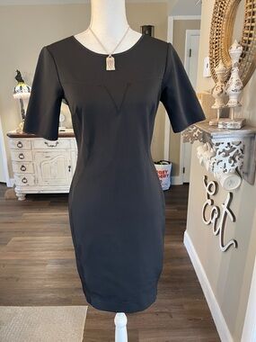 Ann Taylor Black Midi Sheath Dress